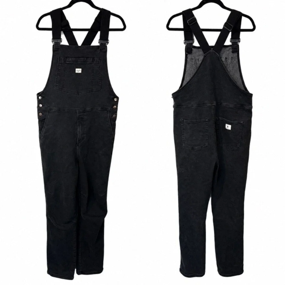 Ripton & Co Womens Performance Denim Overalls M Black Excellent Stretch